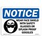 Signmission OSHA, Wear Face Shield W/, 18in X 12in Rigid Plastic, 18" W, 12" H, Landscape, OS-NS-P-1218-L-19003 OS-NS-P-1218-L-19003 - alternate 1